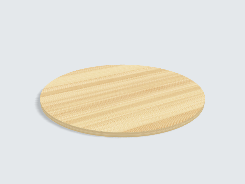 Tischplatte oval / kreisförmig Tanne Furnier