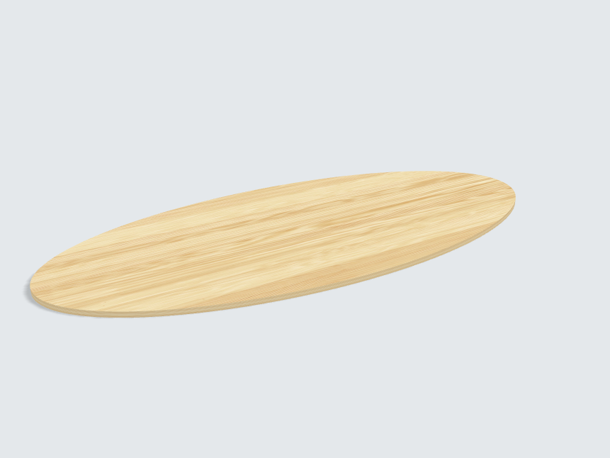 Tischplatte oval / kreisförmig Tanne Furnier
