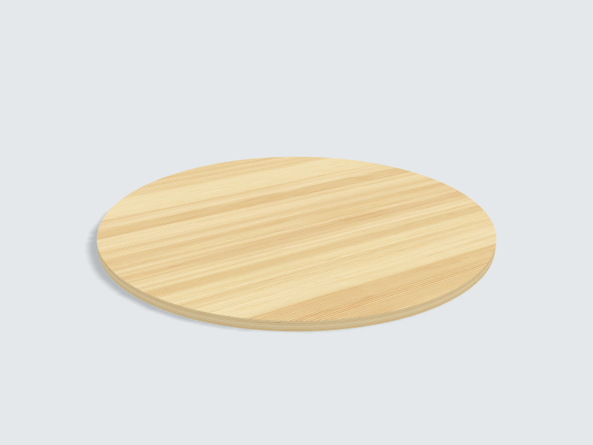Tischplatte oval / kreisförmig Tanne Furnier