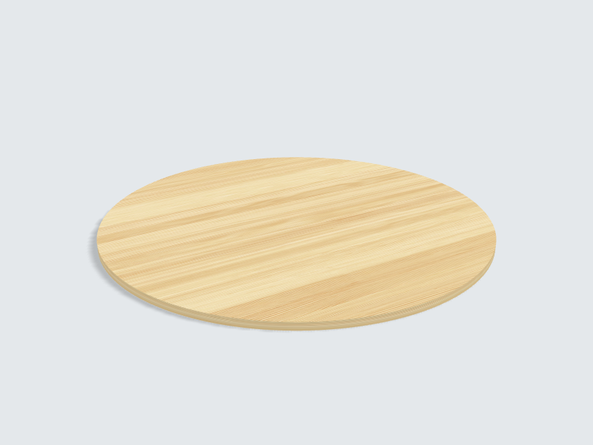 Tischplatte oval / kreisförmig Tanne Furnier