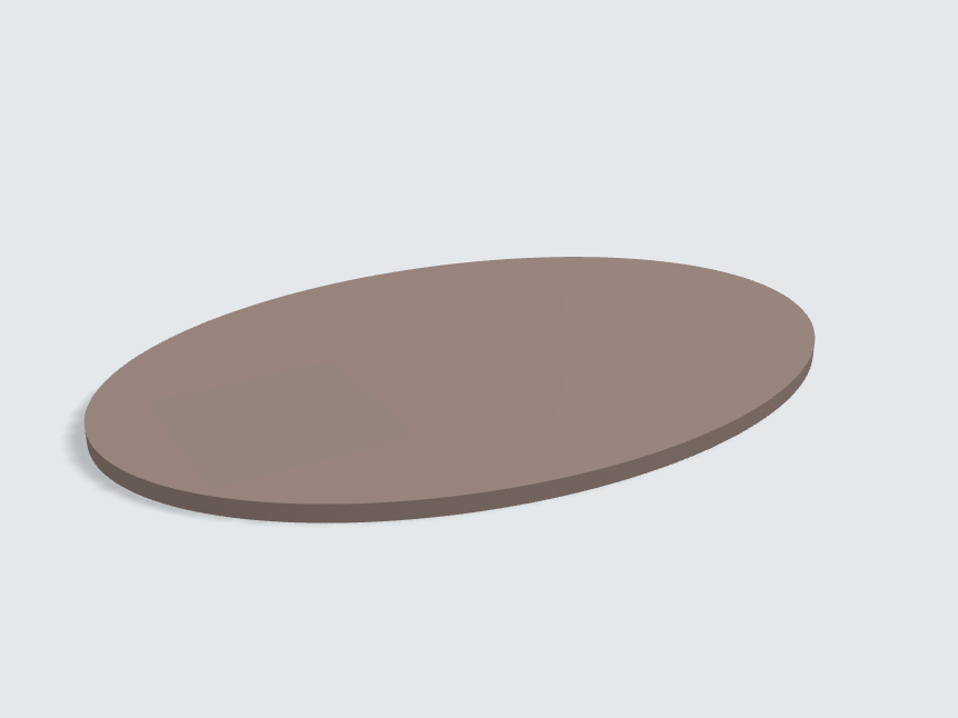 Tischplatte oval / kreisförmig Taupe