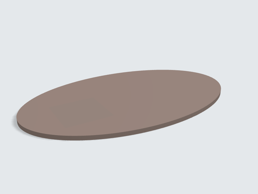 Tischplatte oval / kreisförmig Taupe