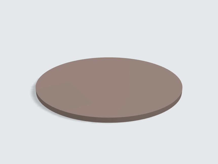 Tischplatte oval / kreisförmig Taupe