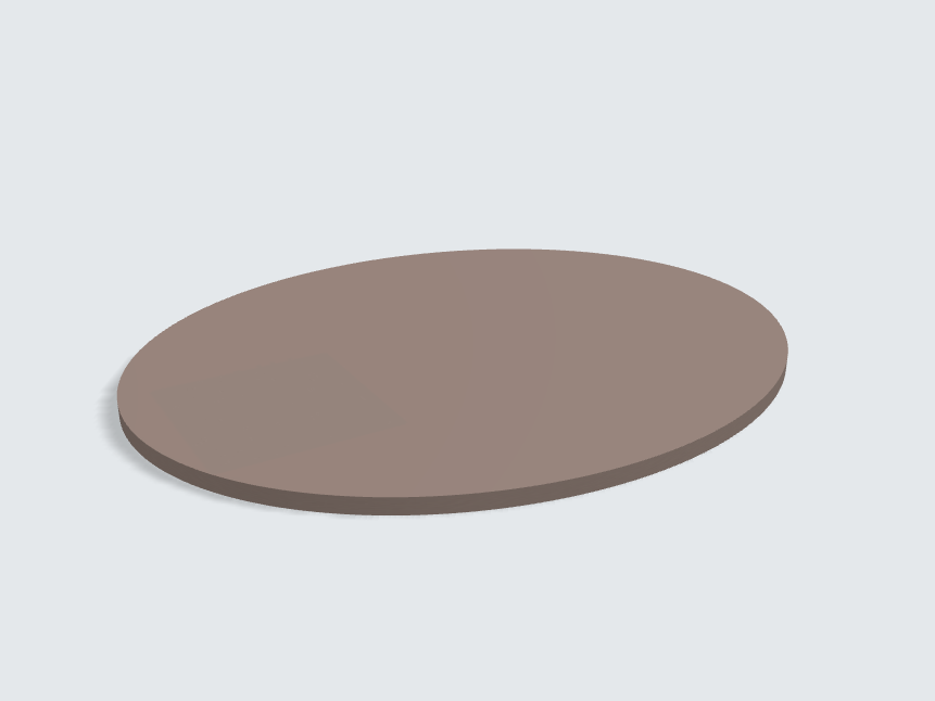 Tischplatte oval / kreisförmig Taupe