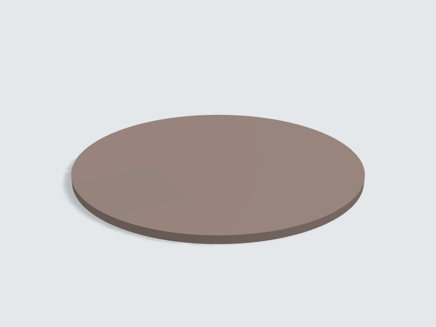 Tischplatte oval / kreisförmig Taupe