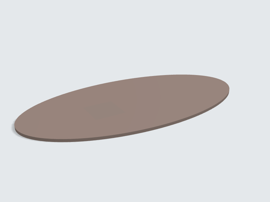 Tischplatte oval / kreisförmig Taupe