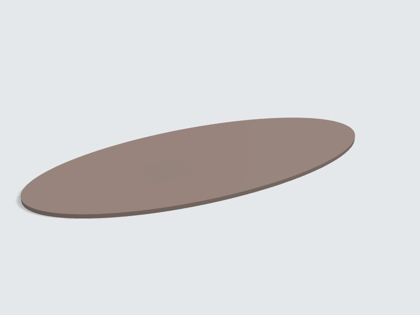 Tischplatte oval / kreisförmig Taupe