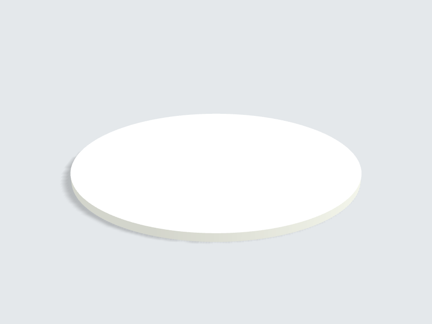 Tischplatte oval / kreisförmig Topweiß