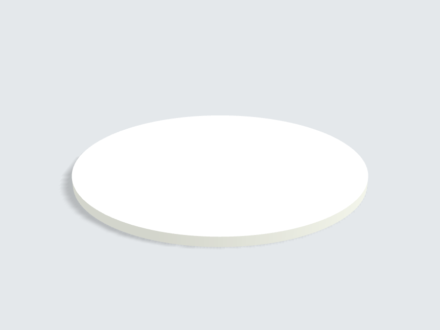 Tischplatte oval / kreisförmig Topweiß Matt