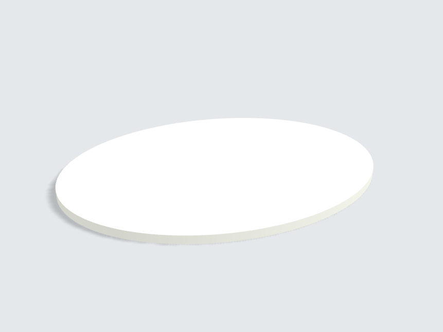 Tischplatte oval / kreisförmig Topweiß Matt