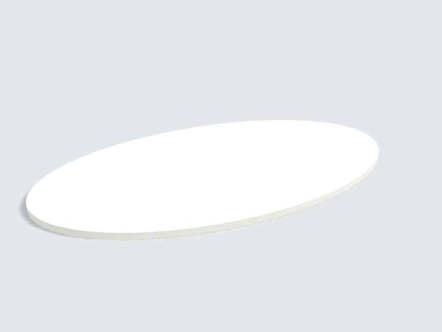Tischplatte oval / kreisförmig Topweiß Matt