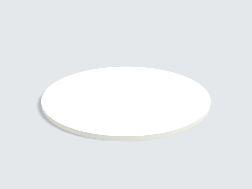 Tischplatte oval / kreisförmig Topweiß Matt