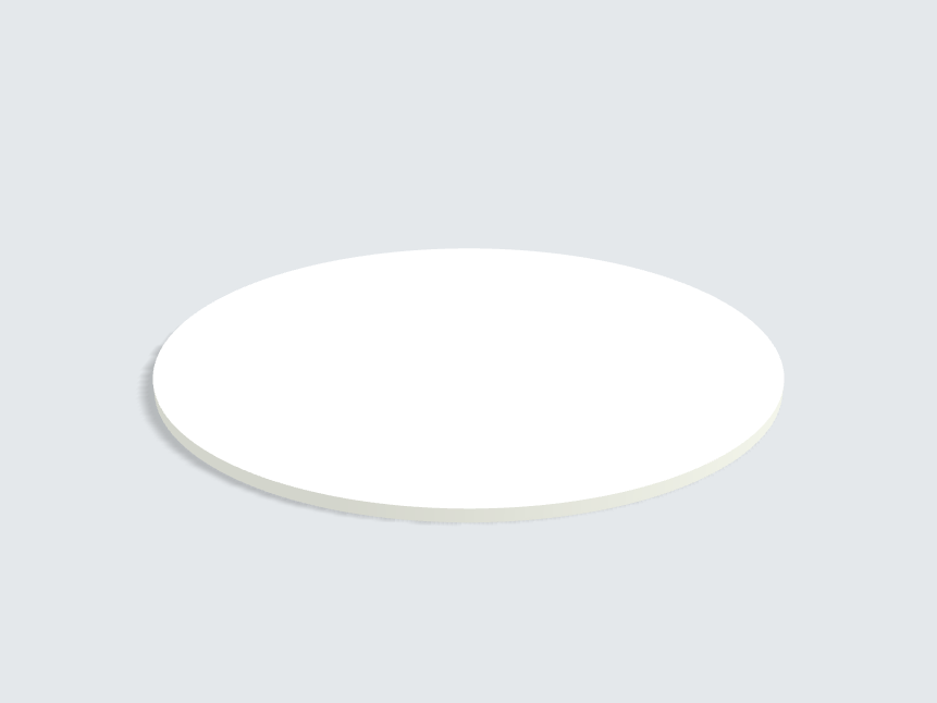 Tischplatte oval / kreisförmig Topweiß Matt