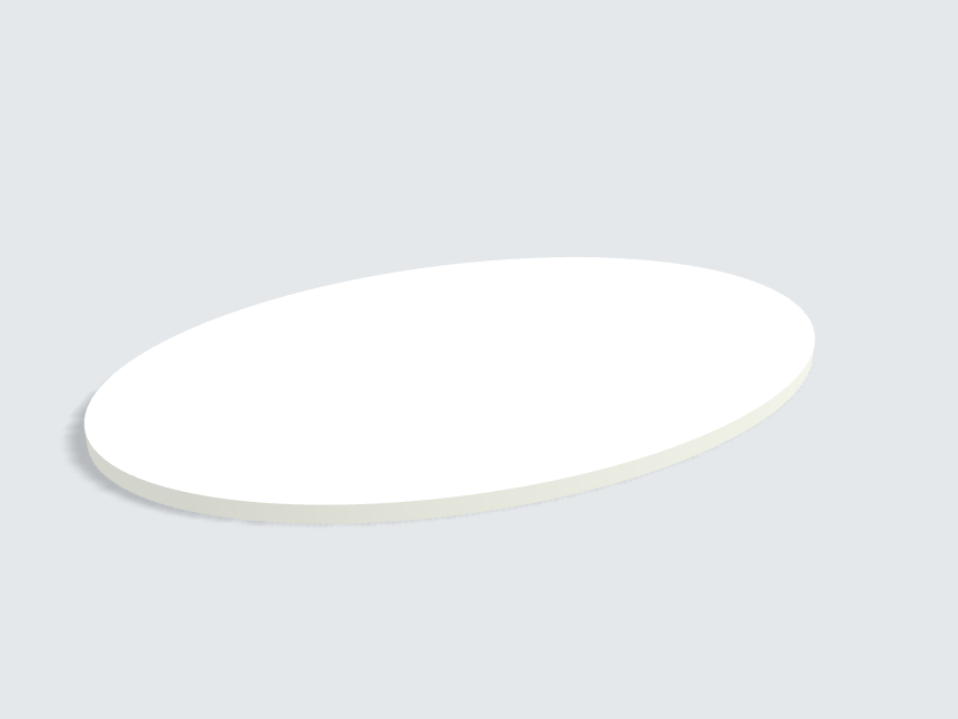 Tischplatte oval / kreisförmig Topweiß Silktouch