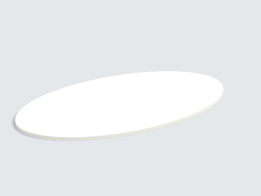 Tischplatte oval / kreisförmig Topweiß Silktouch