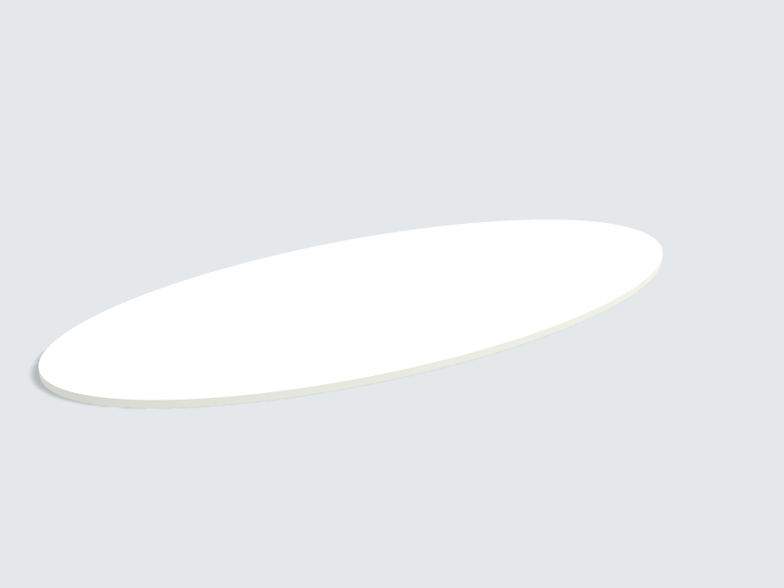Tischplatte oval / kreisförmig Topweiß Silktouch