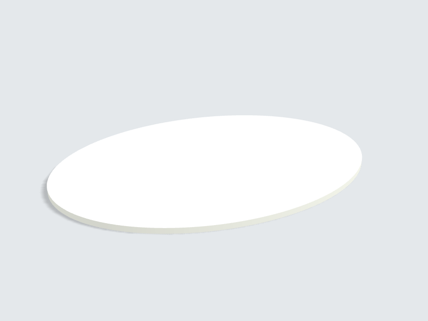 Tischplatte oval / kreisförmig Topweiß Silktouch