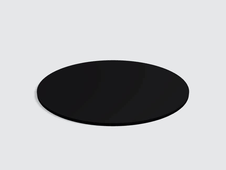 Tischplatte oval / kreisförmig U999 ST76 Schwarz