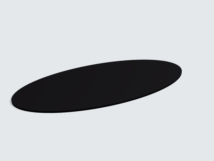Tischplatte oval / kreisförmig U999 ST76 Schwarz