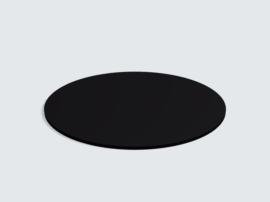 Tischplatte oval / kreisförmig U999 ST76 Schwarz