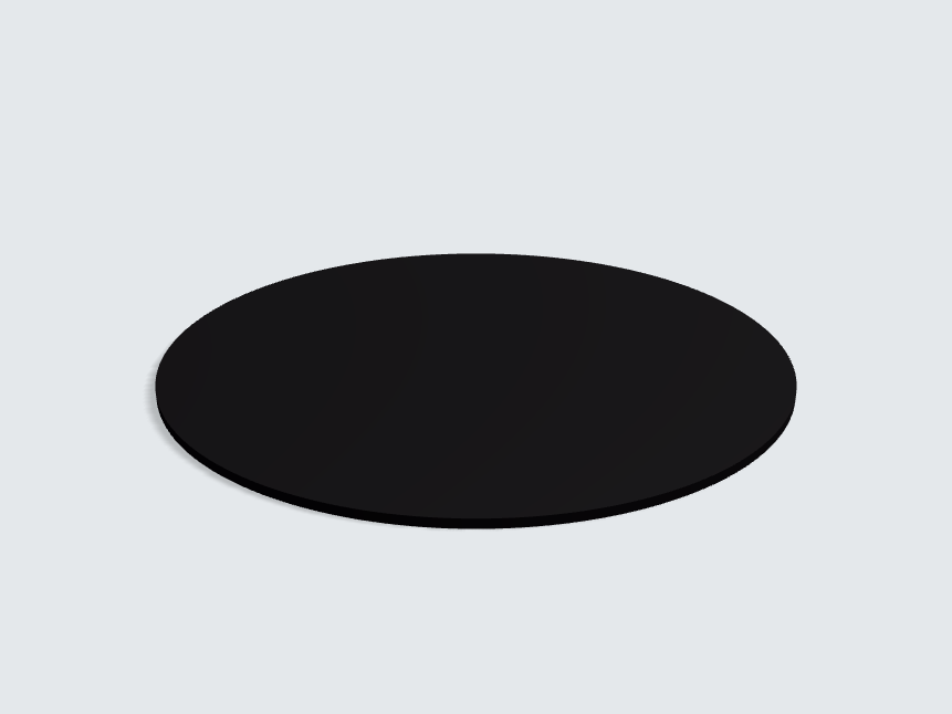 Tischplatte oval / kreisförmig U999 ST76 Schwarz