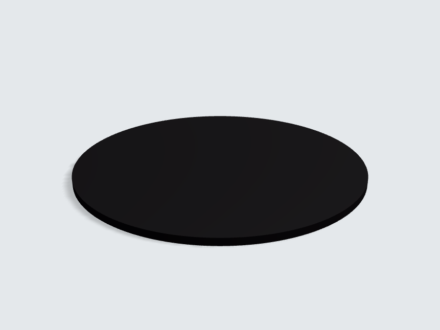 Tischplatte oval / kreisförmig U999 ST76 Schwarz