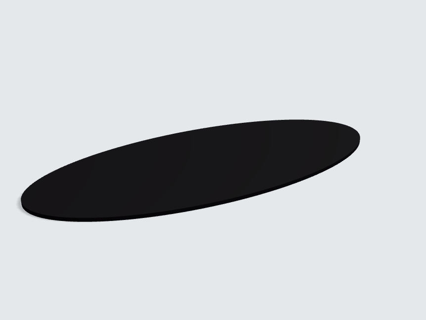 Tischplatte oval / kreisförmig U999 ST76 Schwarz