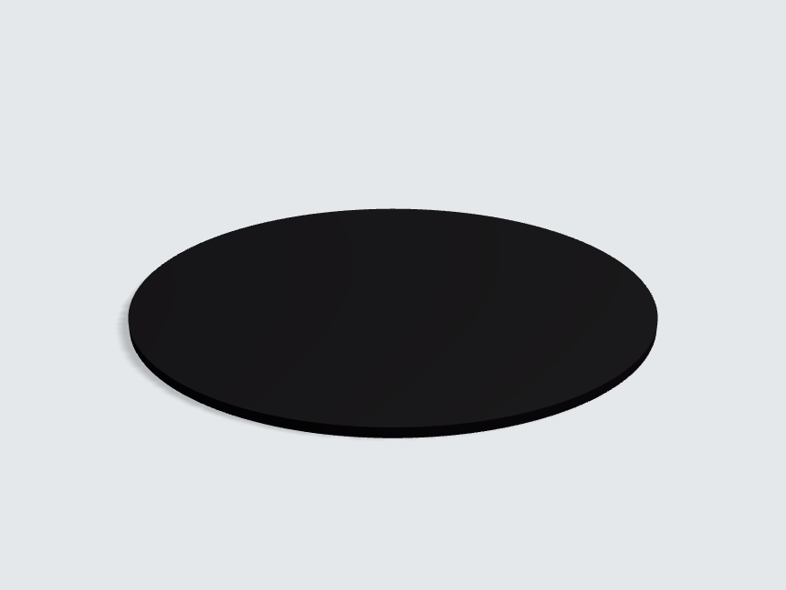 Tischplatte oval / kreisförmig U999 ST76 Schwarz