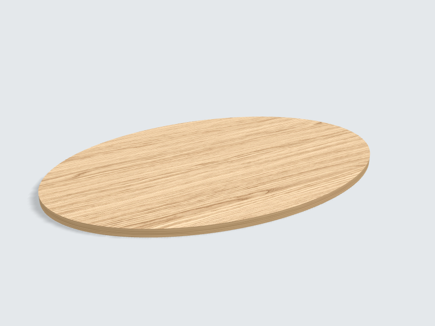 Tischplatte oval / kreisförmig Vincenza Eiche