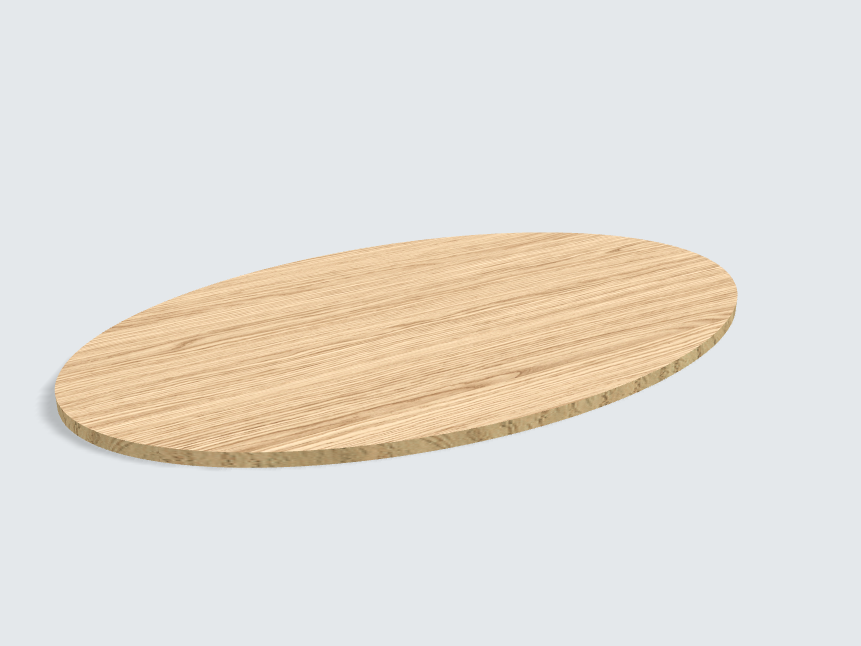 Tischplatte oval / kreisförmig Vincenza Eiche