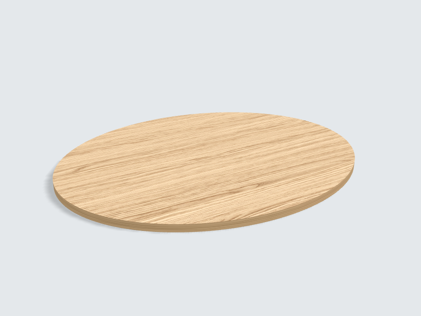 Tischplatte oval / kreisförmig Vincenza Eiche