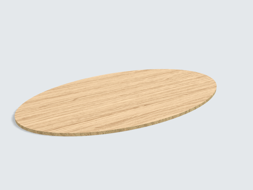 Tischplatte oval / kreisförmig Vincenza Eiche
