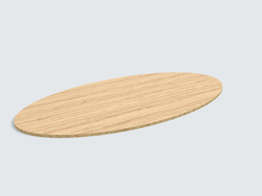 Tischplatte oval / kreisförmig Vincenza Eiche