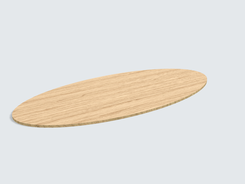 Tischplatte oval / kreisförmig Vincenza Eiche