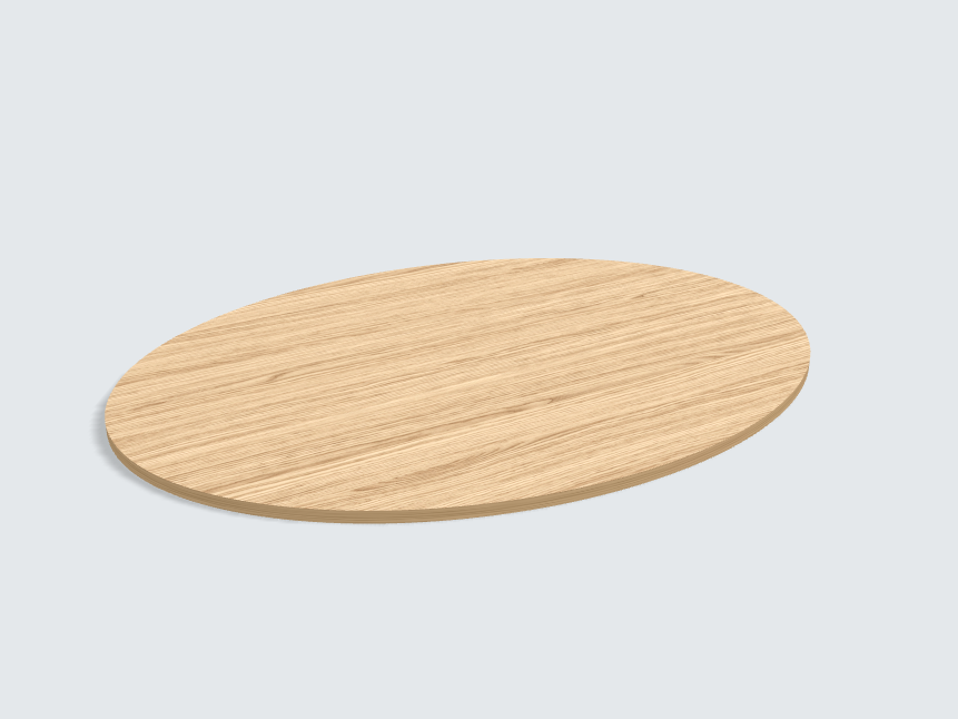 Tischplatte oval / kreisförmig Vincenza Eiche