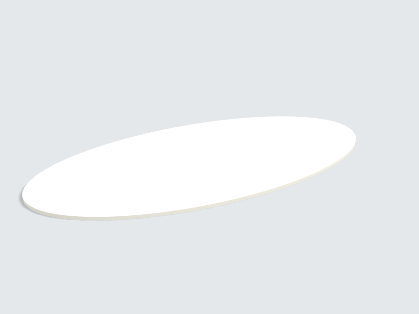 Tischplatte oval / kreisförmig W980 ST7 Platinweiss