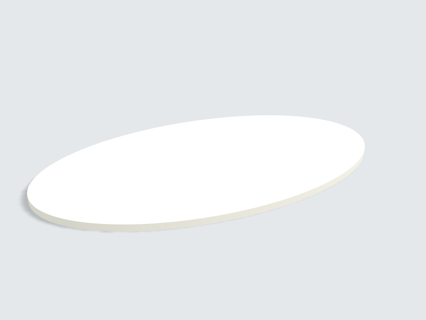 Tischplatte oval / kreisförmig W980 ST7 Platinweiss