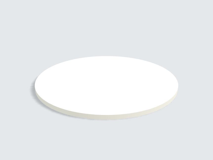 Tischplatte oval / kreisförmig W980 ST7 Platinweiss