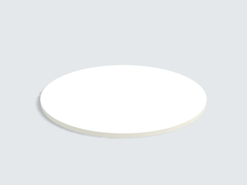 Tischplatte oval / kreisförmig W980 ST7 Platinweiss