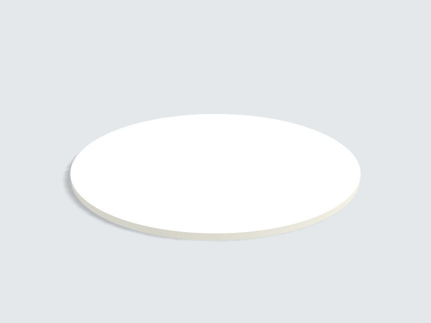 Tischplatte oval / kreisförmig W980 ST7 Platinweiss
