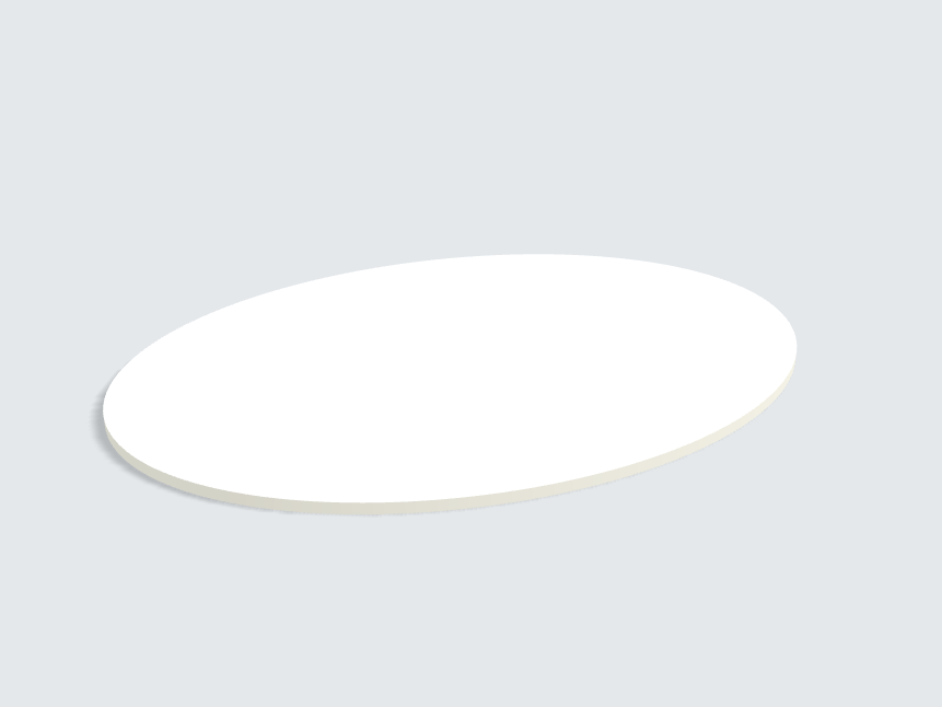 Tischplatte oval / kreisförmig W980 ST7 Platinweiss