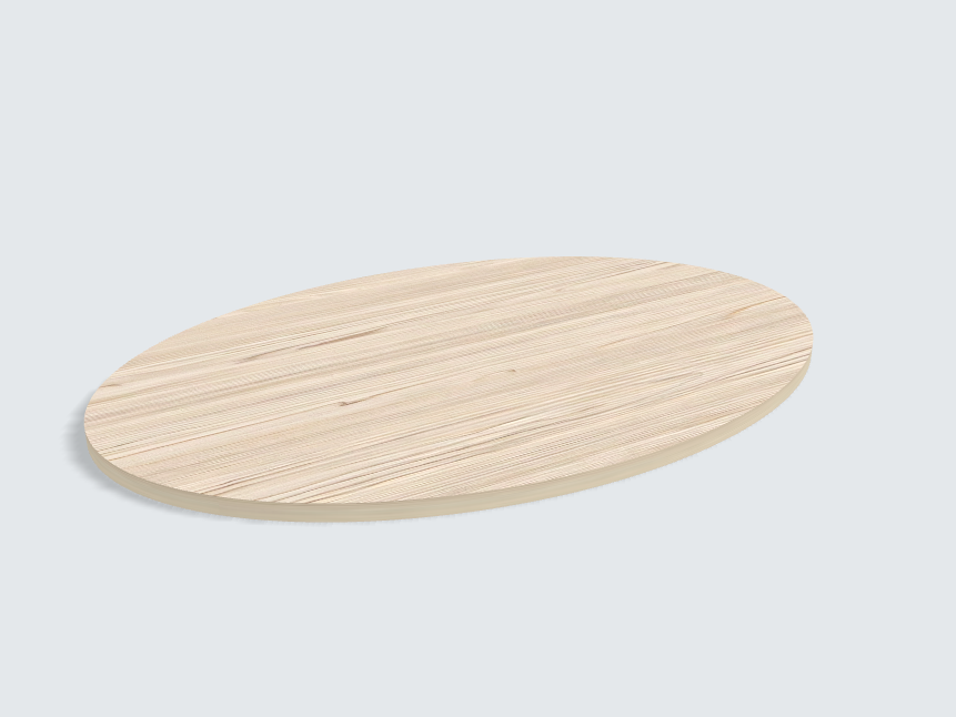 Tischplatte oval / kreisförmig Weißfichte