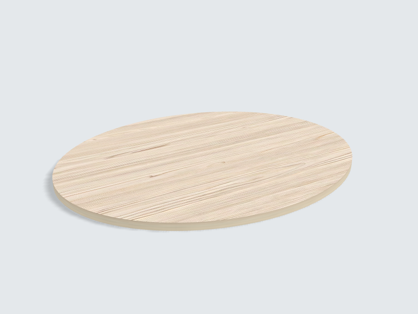 Tischplatte oval / kreisförmig Weißfichte
