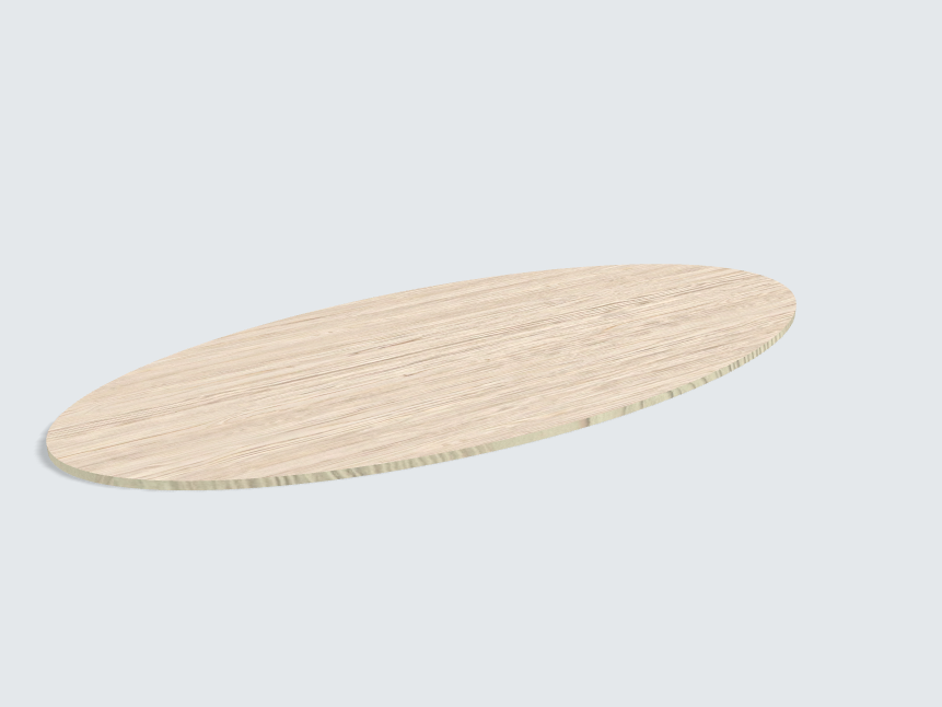 Tischplatte oval / kreisförmig Weißfichte