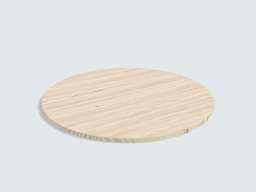 Tischplatte oval / kreisförmig Weißfichte