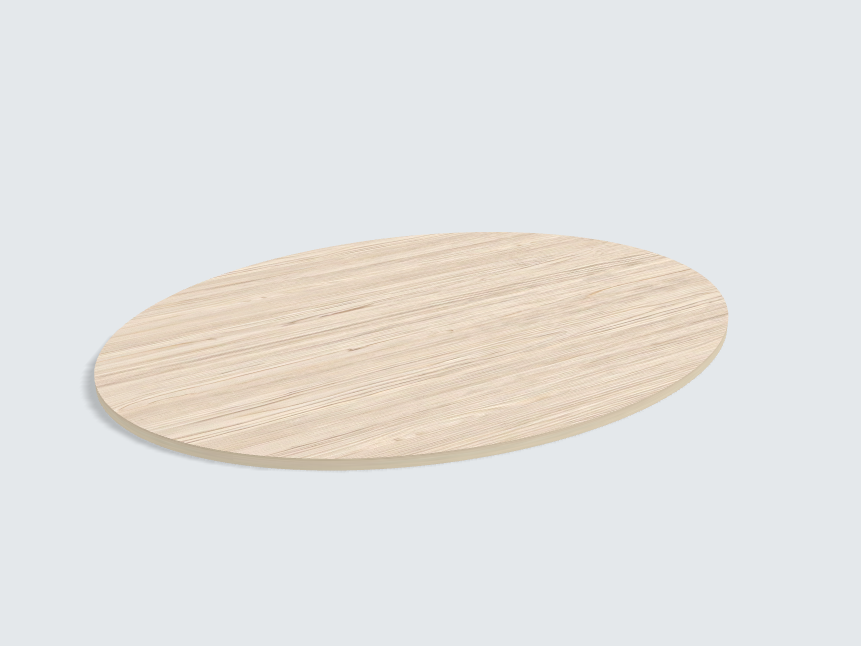 Tischplatte oval / kreisförmig Weißfichte