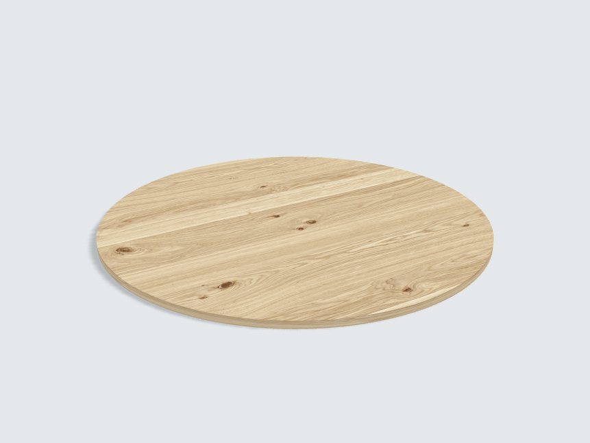 Tischplatte oval / kreisförmig Wildeiche Furnier
