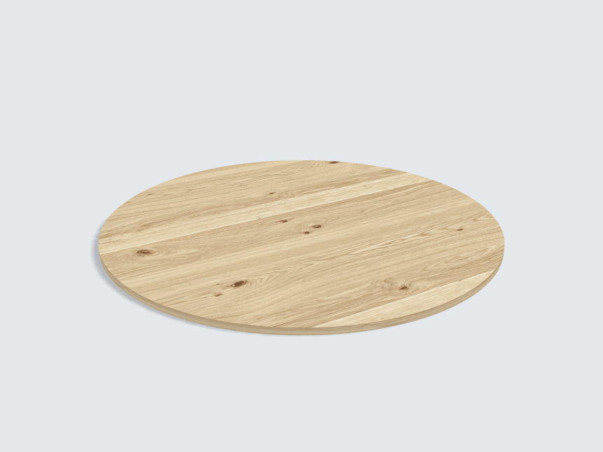 Tischplatte oval / kreisförmig Wildeiche Furnier