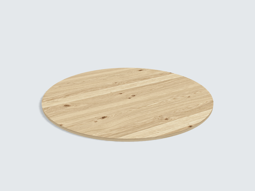 Tischplatte oval / kreisförmig Wildeiche Furnier