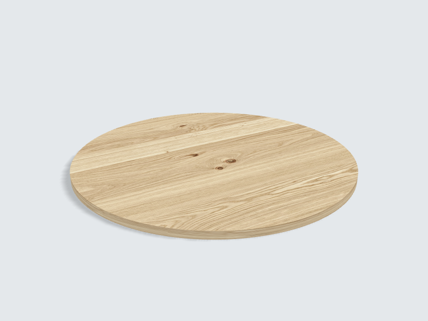 Tischplatte oval / kreisförmig Wildeiche Furnier